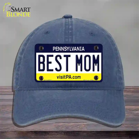 Best Mom Pennsylvania State Novelty License Plate Hat Unconstructed Cotton / Navy