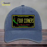 Four Corners Black New Mexico Novelty License Plate Hat Unconstructed Cotton / Navy