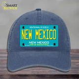 New Mexico Novelty License Plate Hat Unconstructed Cotton / Navy