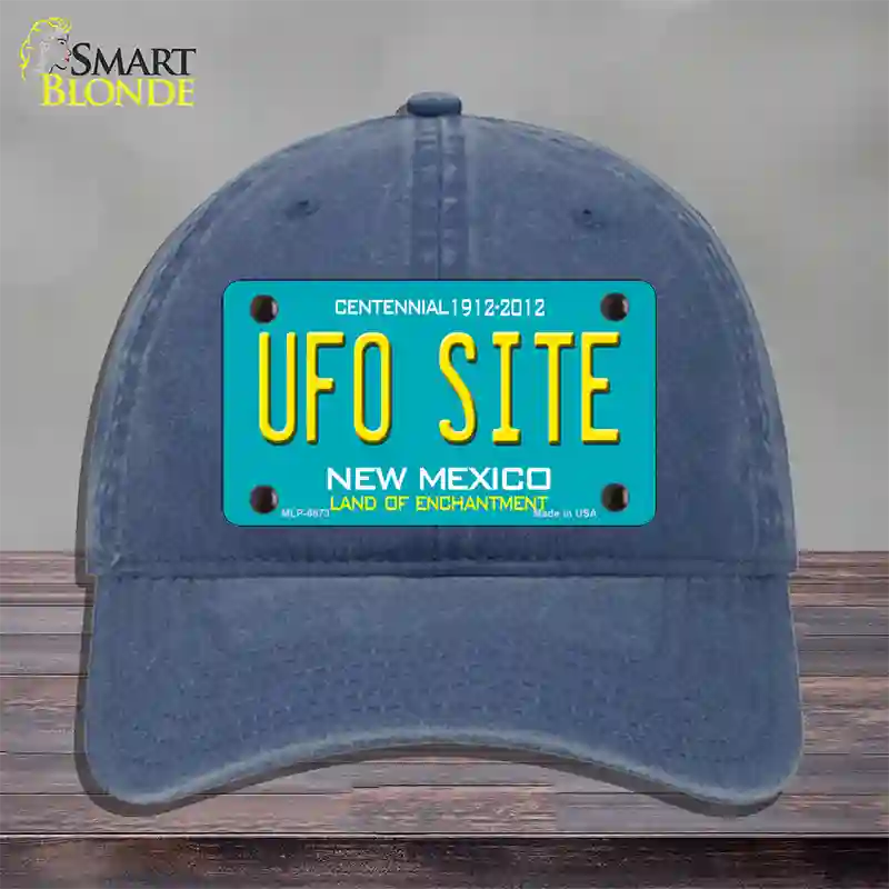 UFO Site New Mexico Novelty License Plate Hat Unconstructed Cotton / Navy