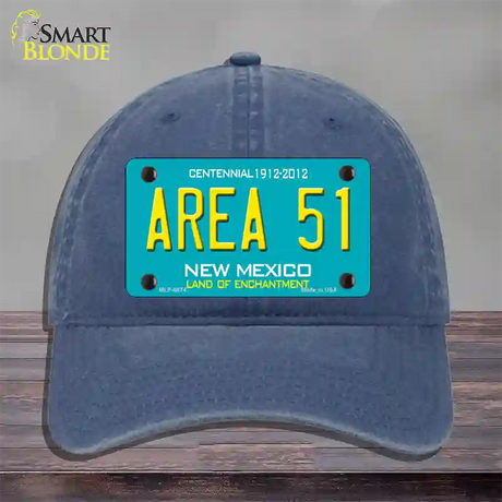 Area 51 New Mexico Novelty License Plate Hat Unconstructed Cotton / Navy