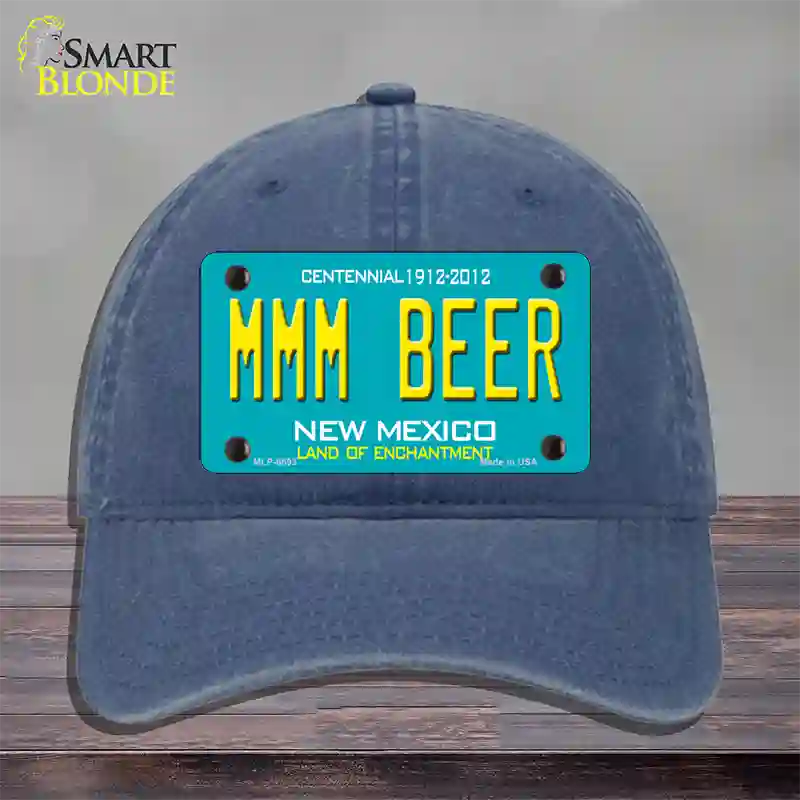 MMM Beer New Mexico Novelty License Plate Hat Unconstructed Cotton / Navy