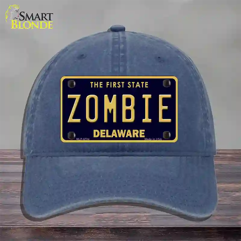 Zombie Delaware Novelty License Plate Hat Unconstructed Cotton / Navy