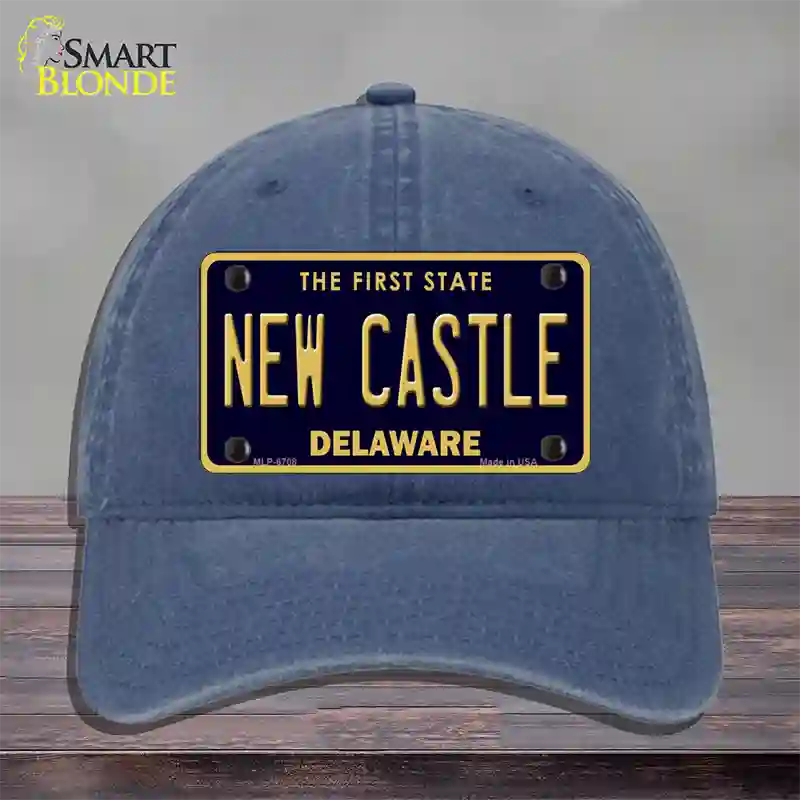 New Castle Delaware Novelty License Plate Hat Unconstructed Cotton / Navy