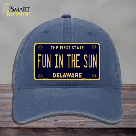 Fun In The Sun Delaware Novelty License Plate Hat Unconstructed Cotton / Navy