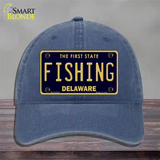 Fishing Delaware Novelty License Plate Hat Unconstructed Cotton / Navy