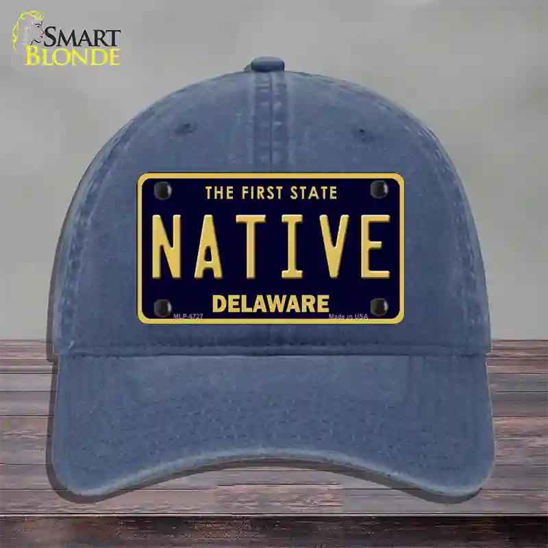 Native Delaware Novelty License Plate Hat Unconstructed Cotton / Navy