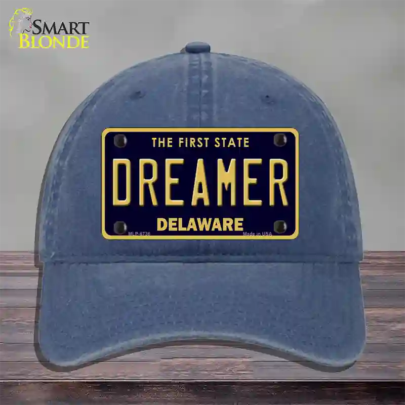 Dreamer Delaware Novelty License Plate Hat Unconstructed Cotton / Navy