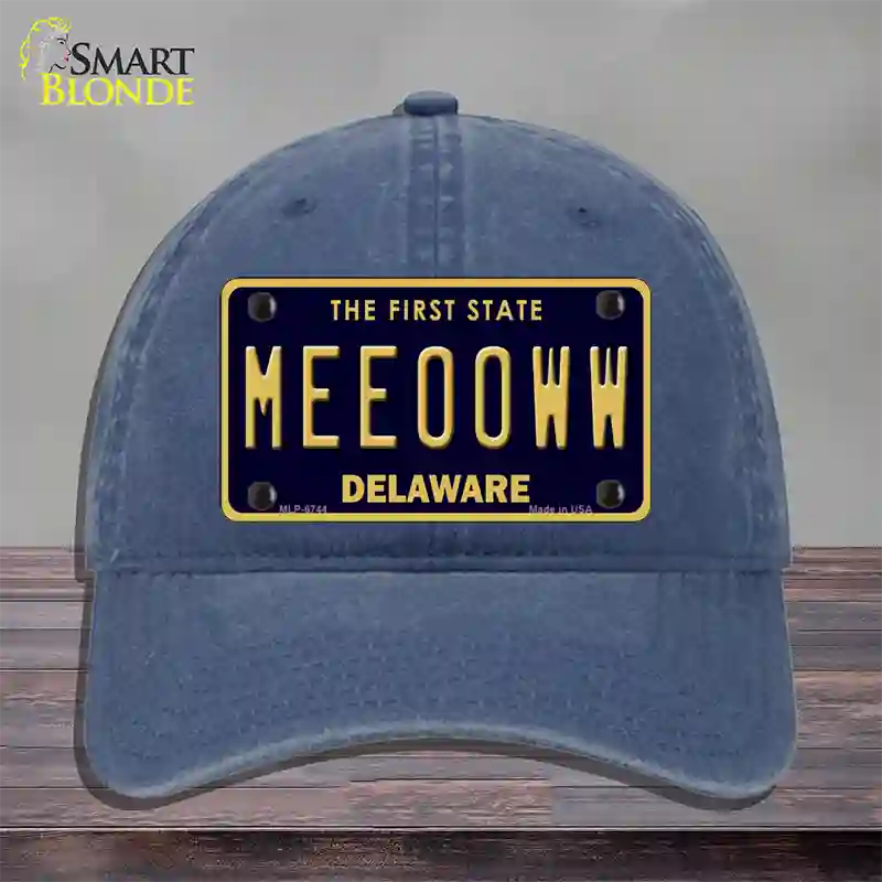 Meeooww Delaware Novelty License Plate Hat Unconstructed Cotton / Navy