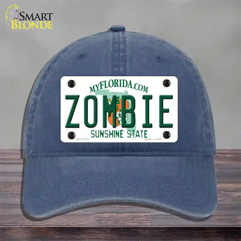 Zombie Florida Novelty License Plate Hat Unconstructed Cotton / Navy