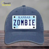 Zombie Kansas Novelty License Plate Hat Unconstructed Cotton / Navy