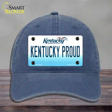 Kentucky Proud Novelty License Plate Hat Unconstructed Cotton / Navy