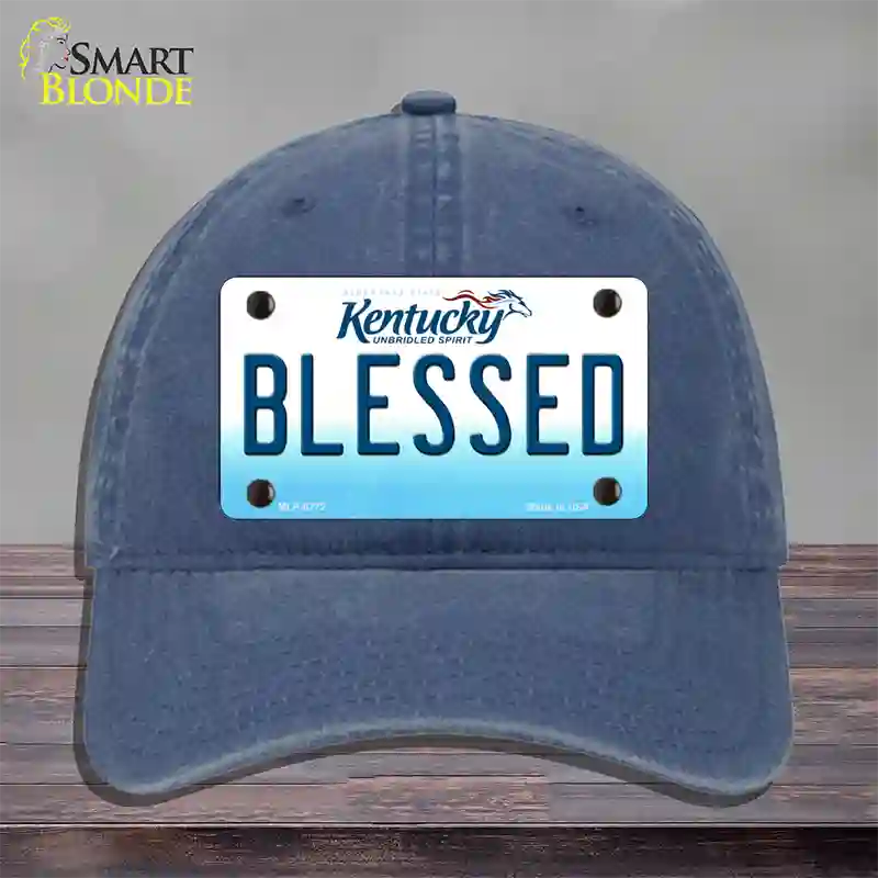 Blessed Kentucky Novelty License Plate Hat Unconstructed Cotton / Navy