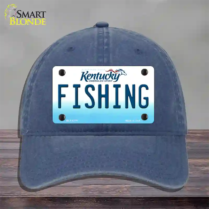 Fishing Kentucky Novelty License Plate Hat Unconstructed Cotton / Navy