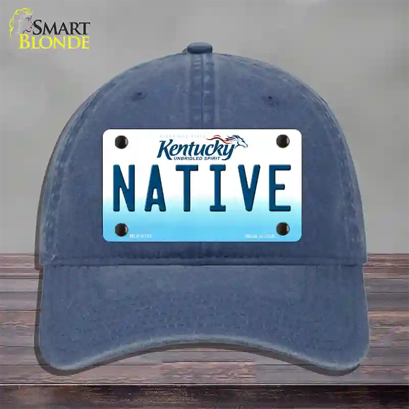 Native Kentucky Novelty License Plate Hat Unconstructed Cotton / Navy