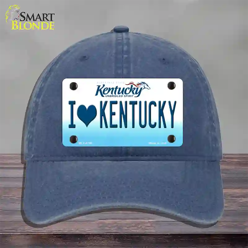 I Love Kentucky Novelty License Plate Hat Unconstructed Cotton / Navy