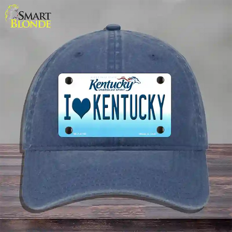 I Love Kentucky Novelty License Plate Hat Unconstructed Cotton / Navy