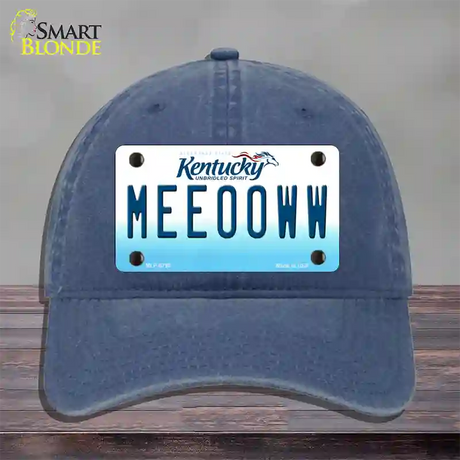 Meeooww Kentucky Novelty License Plate Hat Unconstructed Cotton / Navy