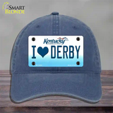 I Love Derby Kentucky Novelty License Plate Hat Unconstructed Cotton / Navy