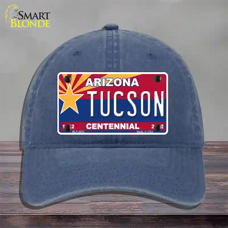 Arizona Centennial Tucson Novelty License Plate Hat Unconstructed Cotton / Navy