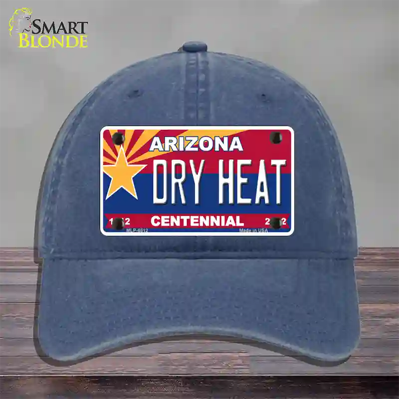 Arizona Centennial Dry Heat Novelty License Plate Hat Unconstructed Cotton / Navy