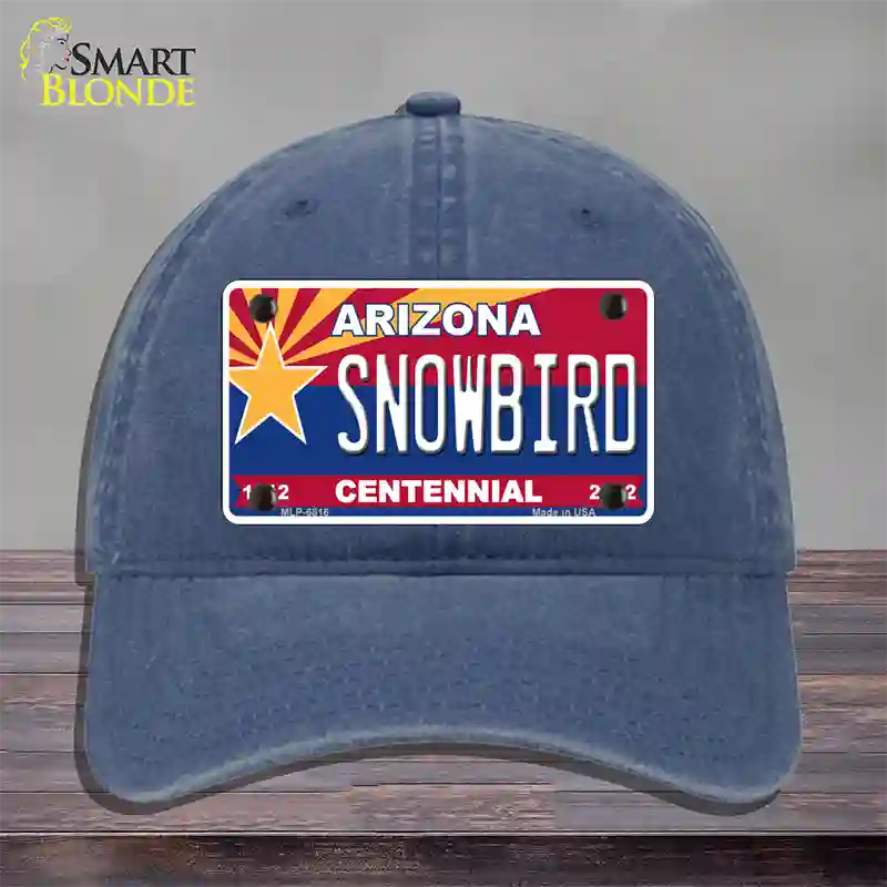 Arizona Centennial Snowbird Novelty License Plate Hat Unconstructed Cotton / Navy