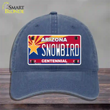 Arizona Centennial Snowbird Novelty License Plate Hat Unconstructed Cotton / Navy