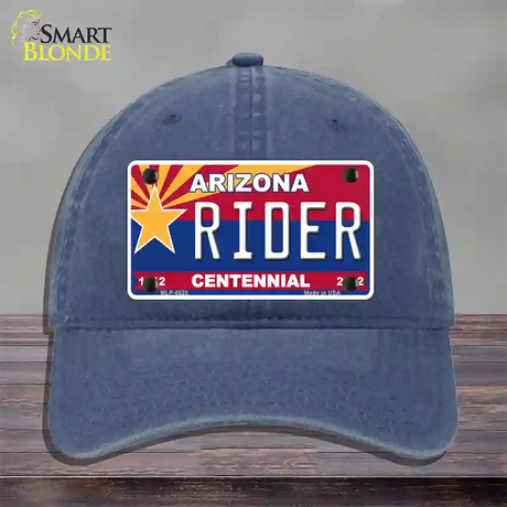 Arizona Centennial Rider Novelty License Plate Hat Unconstructed Cotton / Navy