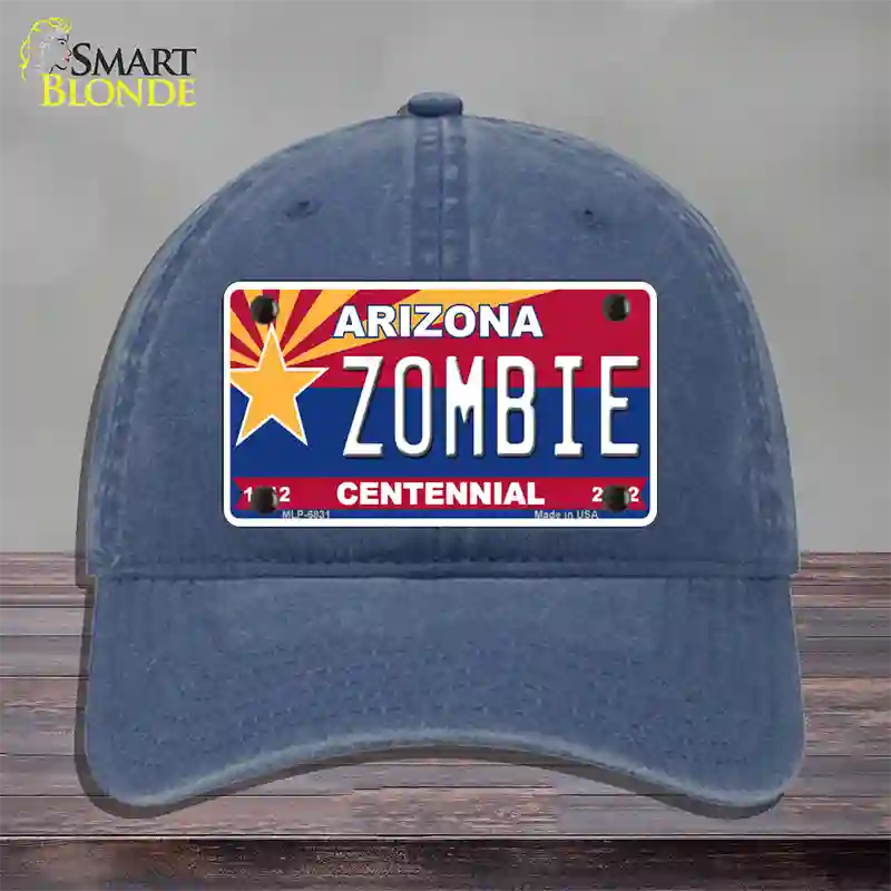 Arizona Centennial Zombie Novelty License Plate Hat Unconstructed Cotton / Navy