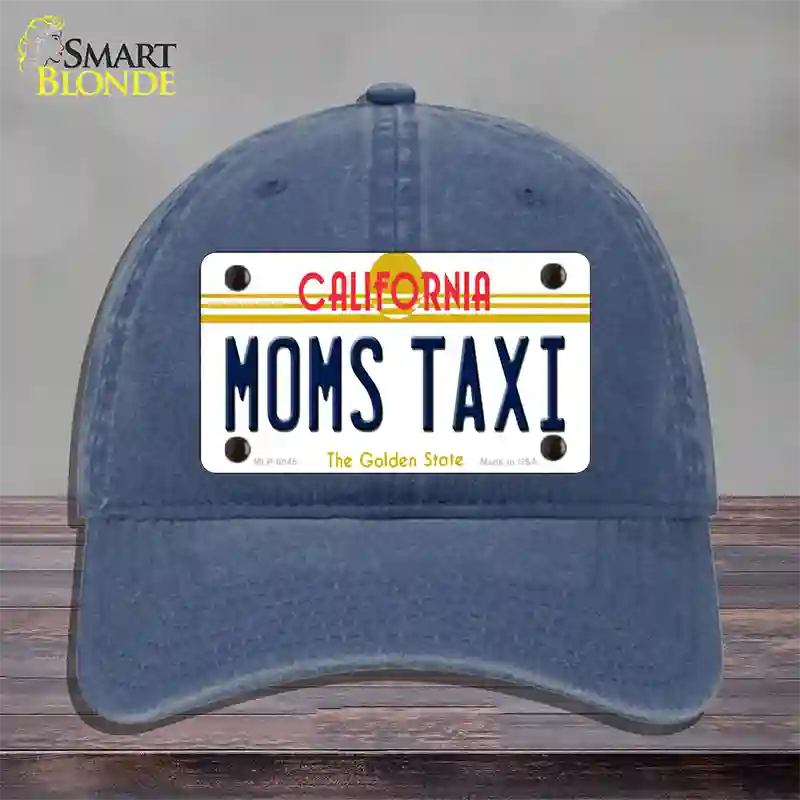 Moms Taxi California Novelty License Plate Hat Unconstructed Cotton / Navy