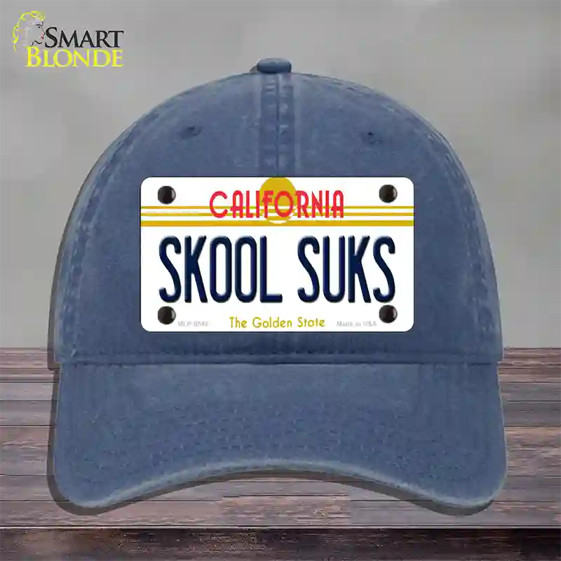 Skool Suks California Novelty License Plate Hat Unconstructed Cotton / Navy