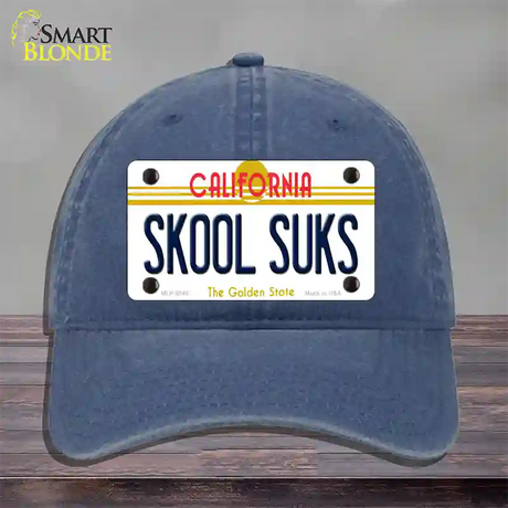 Skool Suks California Novelty License Plate Hat Unconstructed Cotton / Navy