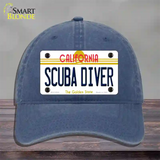 Scuba Diver California Novelty License Plate Hat Unconstructed Cotton / Navy