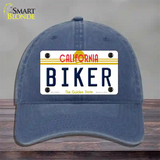 Biker California Novelty License Plate Hat Unconstructed Cotton / Navy