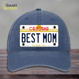 Best Mom California Novelty License Plate Hat Unconstructed Cotton / Navy