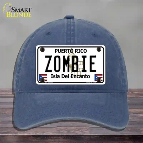 Zombie Puerto Rico Novelty License Plate Hat Unconstructed Cotton / Navy