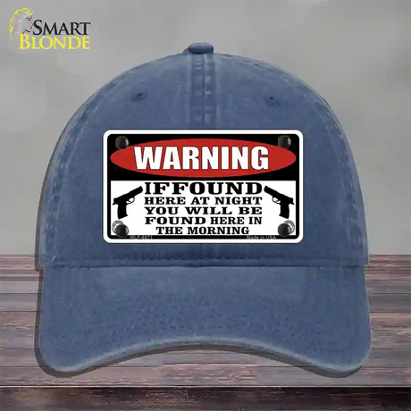 Warning If Found Novelty License Plate Hat Unconstructed Cotton / Navy