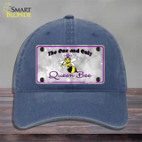 Queen Bee Purple Novelty License Plate Hat Unconstructed Cotton / Navy