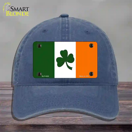 Shamrock Irish Flag Novelty License Plate Hat Unconstructed Cotton / Navy