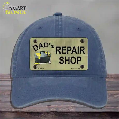 Dads Repair Shop Novelty License Plate Hat Unconstructed Cotton / Navy