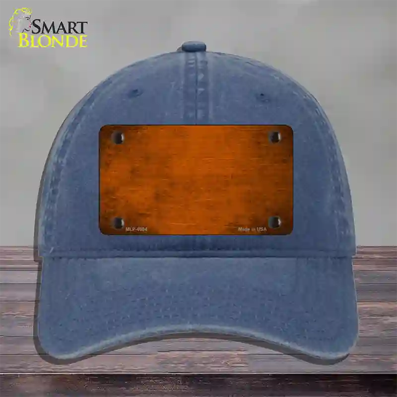 Orange Oil Rubbed Solid Novelty License Plate Hat Unconstructed Cotton / Navy