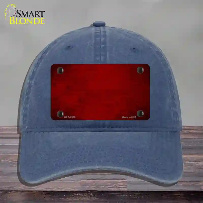 Red Oil Rubbed Solid Novelty License Plate Hat Unconstructed Cotton / Navy