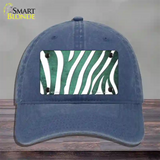 Mint White Zebra Oil Rubbed Novelty License Plate Hat Unconstructed Cotton / Navy