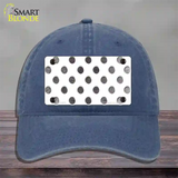 Black White Dots Oil Rubbed Novelty License Plate Hat Unconstructed Cotton / Navy