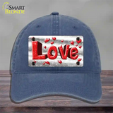 Love Novelty License Plate Hat Unconstructed Cotton / Navy