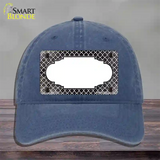 Black White Quatrefoil Scallop Oil Rubbed Novelty License Plate Hat Unconstructed Cotton / Navy