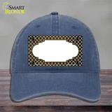 Brown White Quatrefoil Scallop Oil Rubbed Novelty License Plate Hat Unconstructed Cotton / Navy