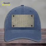 Gold White Small Chevron Oil Rubbed Novelty License Plate Hat Unconstructed Cotton / Navy