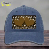 Brown White Anchor Hearts Oil Rubbed Novelty License Plate Hat Unconstructed Cotton / Navy