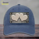 Tan White Anchor Hearts Oil Rubbed Novelty License Plate Hat Unconstructed Cotton / Navy